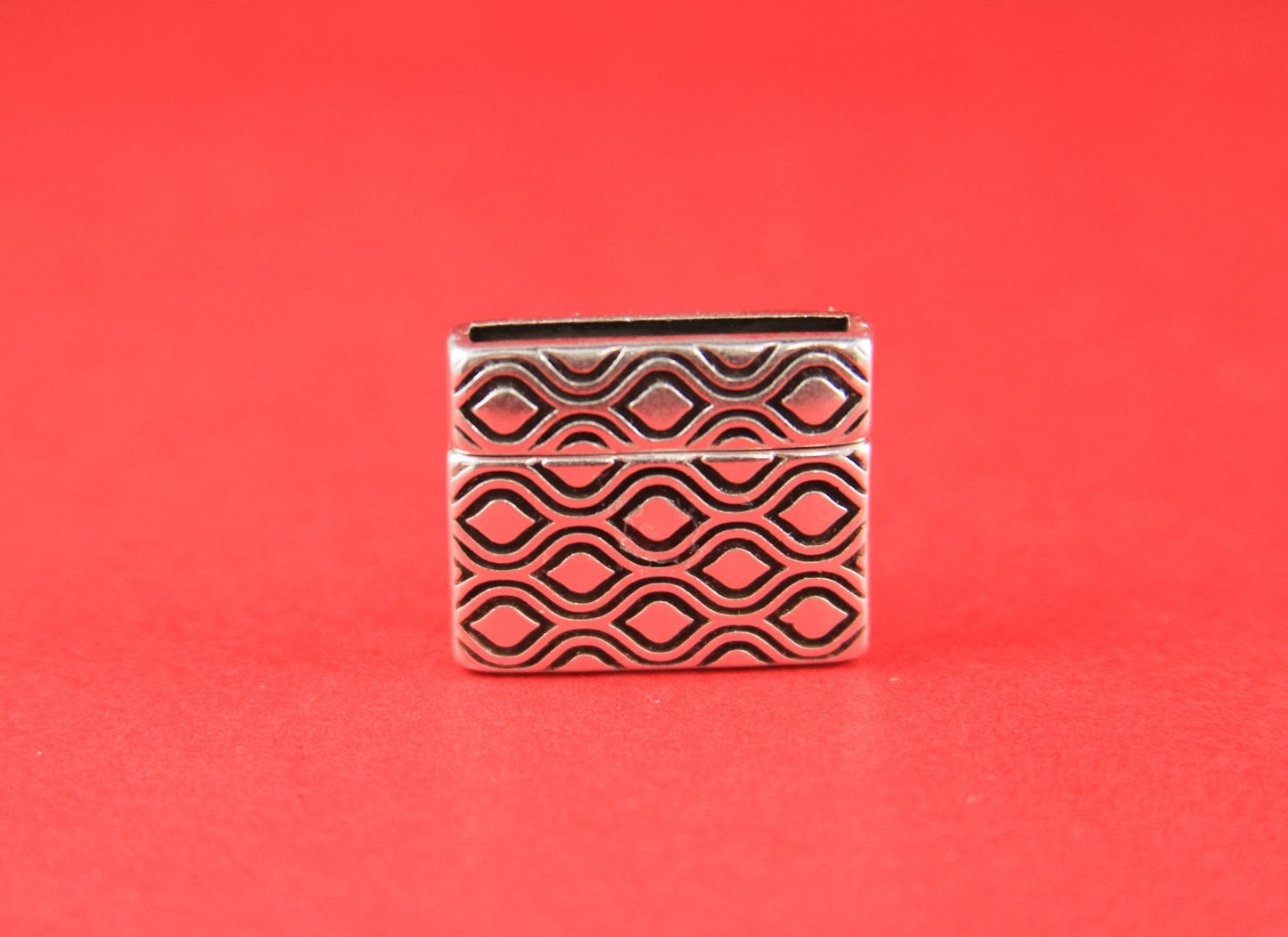 FC0047>>MADE in EUROPE zamak clasp, 20mm flat cord floral clasp, 20mm flat clasp, silver clasp Qty1