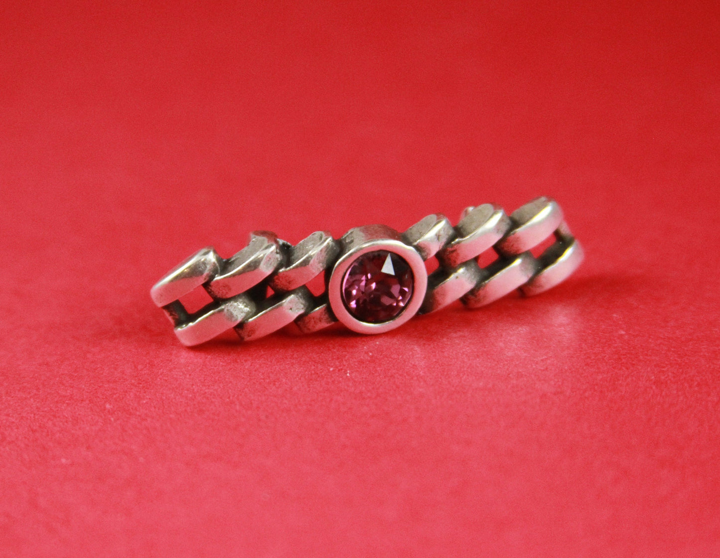 FS0269>>MADE in EUROPE zamak chain slider with Swarovski crystal, flat 5mm cord slider with Swarovski crystal, Qty1