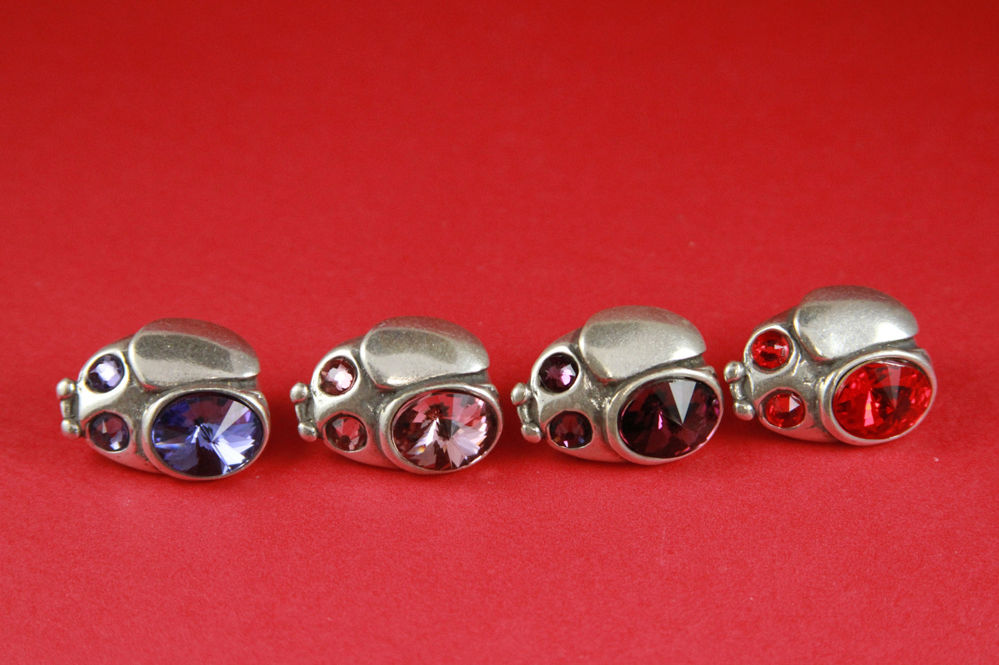 FS0278>>MADE in EUROPE zamak ladybug slider, Swarovski crystal ladybug slider for 10mm cord Qty1