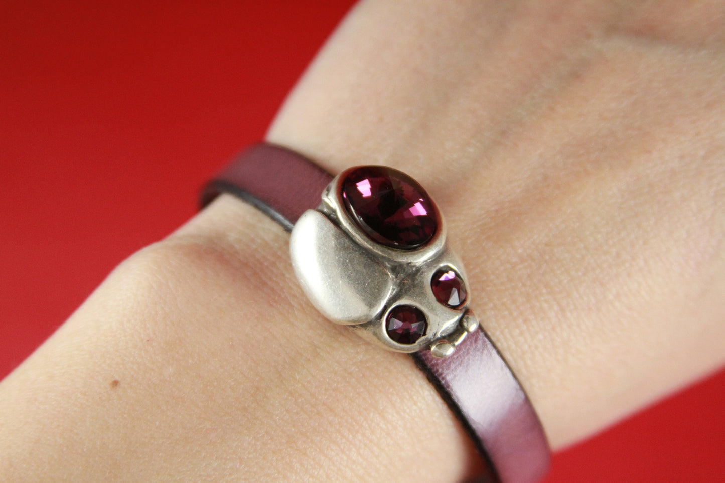 FS0278>>MADE in EUROPE zamak ladybug slider, Swarovski crystal ladybug slider for 10mm cord Qty1