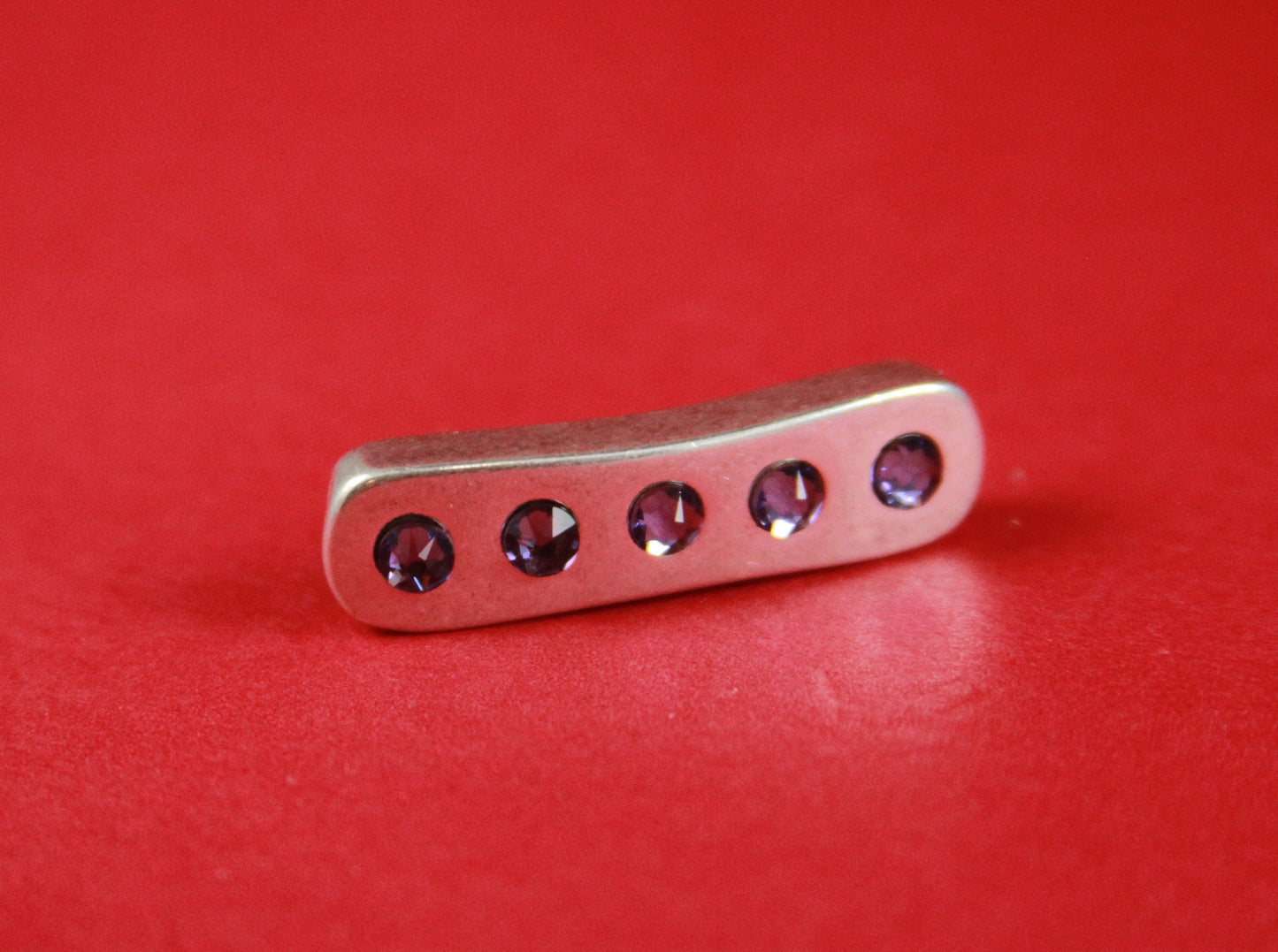 FS0313>> MADE in EUROPE zamak flat slider with Swarovski crystals, flat 5mm cord slider with Swarovski crystals, (78269/05) Qty1