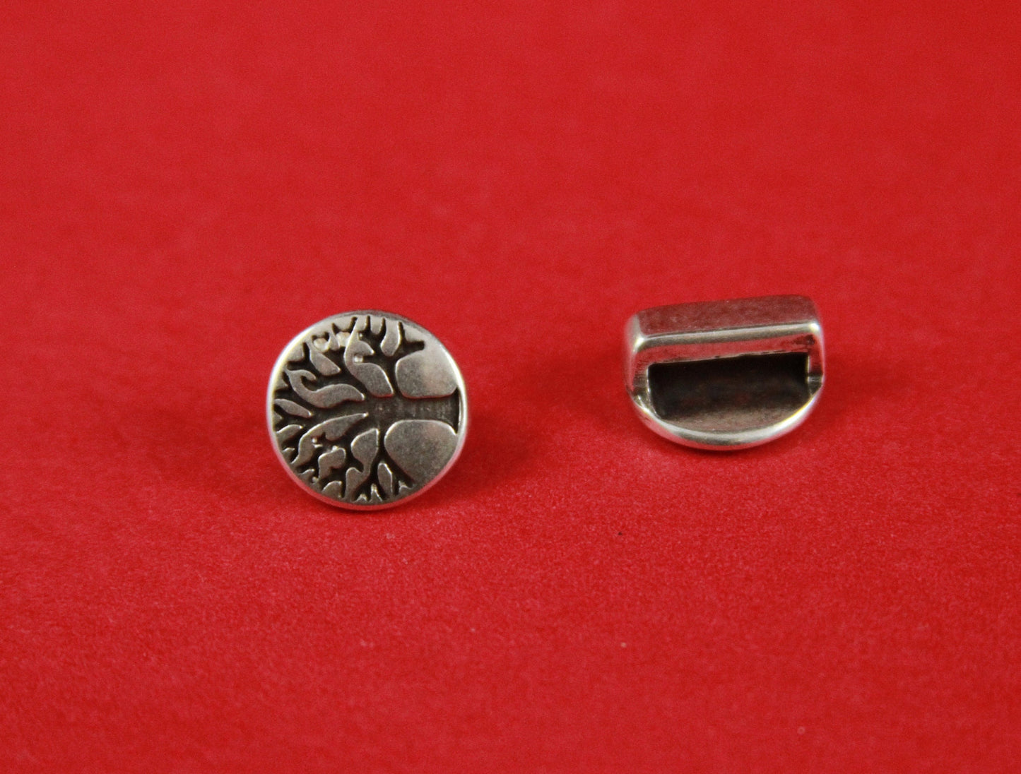 FS0248>>MADE IN EUROPE 2 zamak life tree sliders, flat cord zamak slider,10mm flat cord life tree sliderQty2
