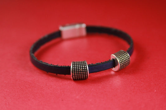 FS0272>>MADE in EUROPE 4 zamak beaded sliders for 5mm cord, flat cord slider, qty4