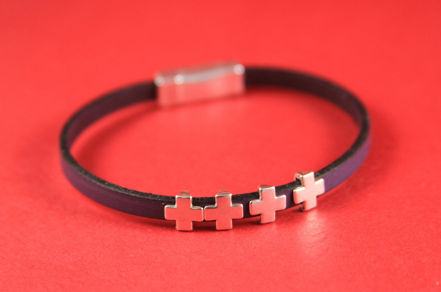 FS0318>>MADE in EUROPE 4 zamak cross sliders, 5mm flat cord zamak tiny cross sliders, zamak  slider for 5mm cord Qty4