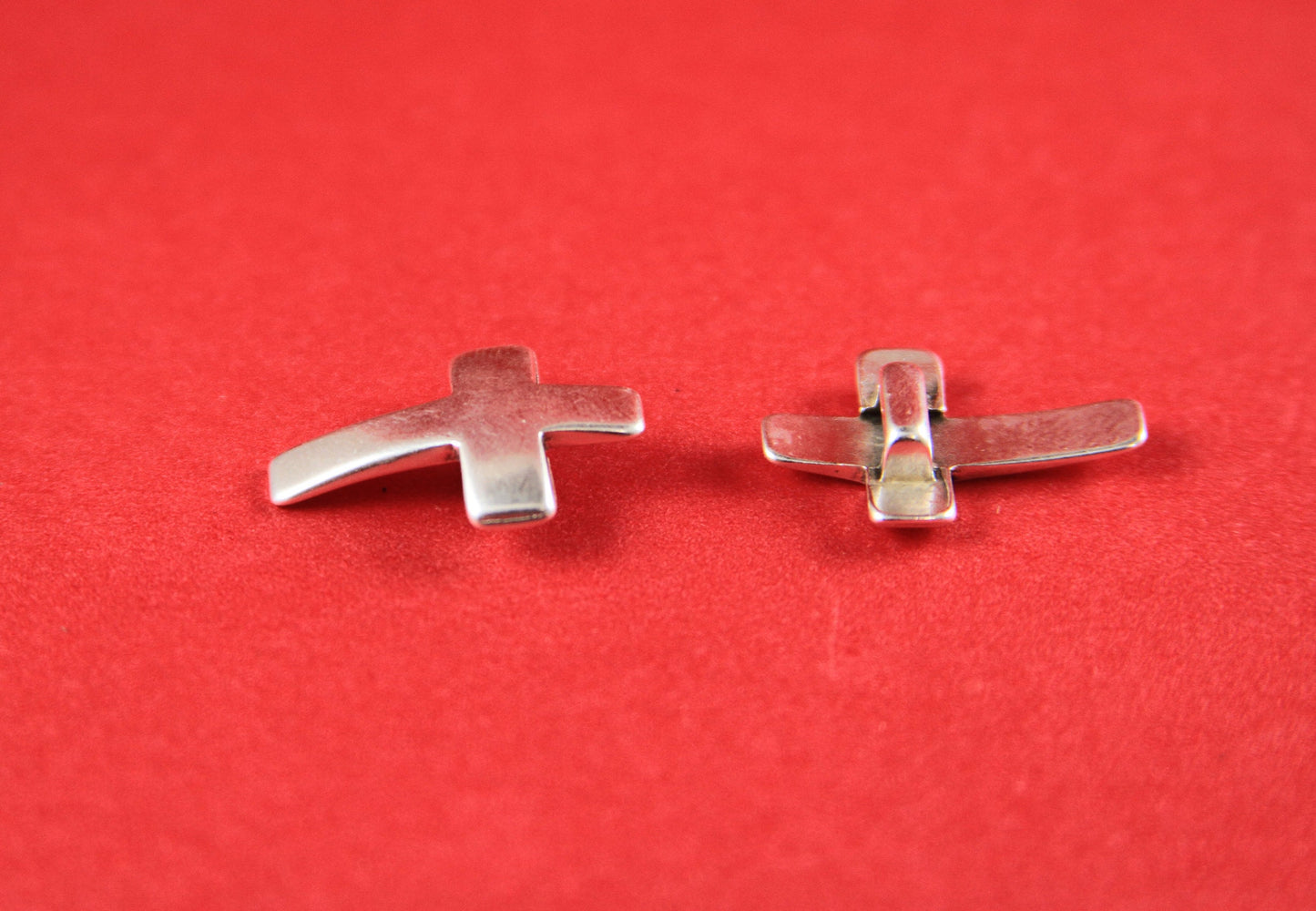 FS0317>>MADE in EUROPE 2 zamak cross sliders, 5mm flat cord zamak cross sliders, zamak  slider for 5mm cord, Qty2