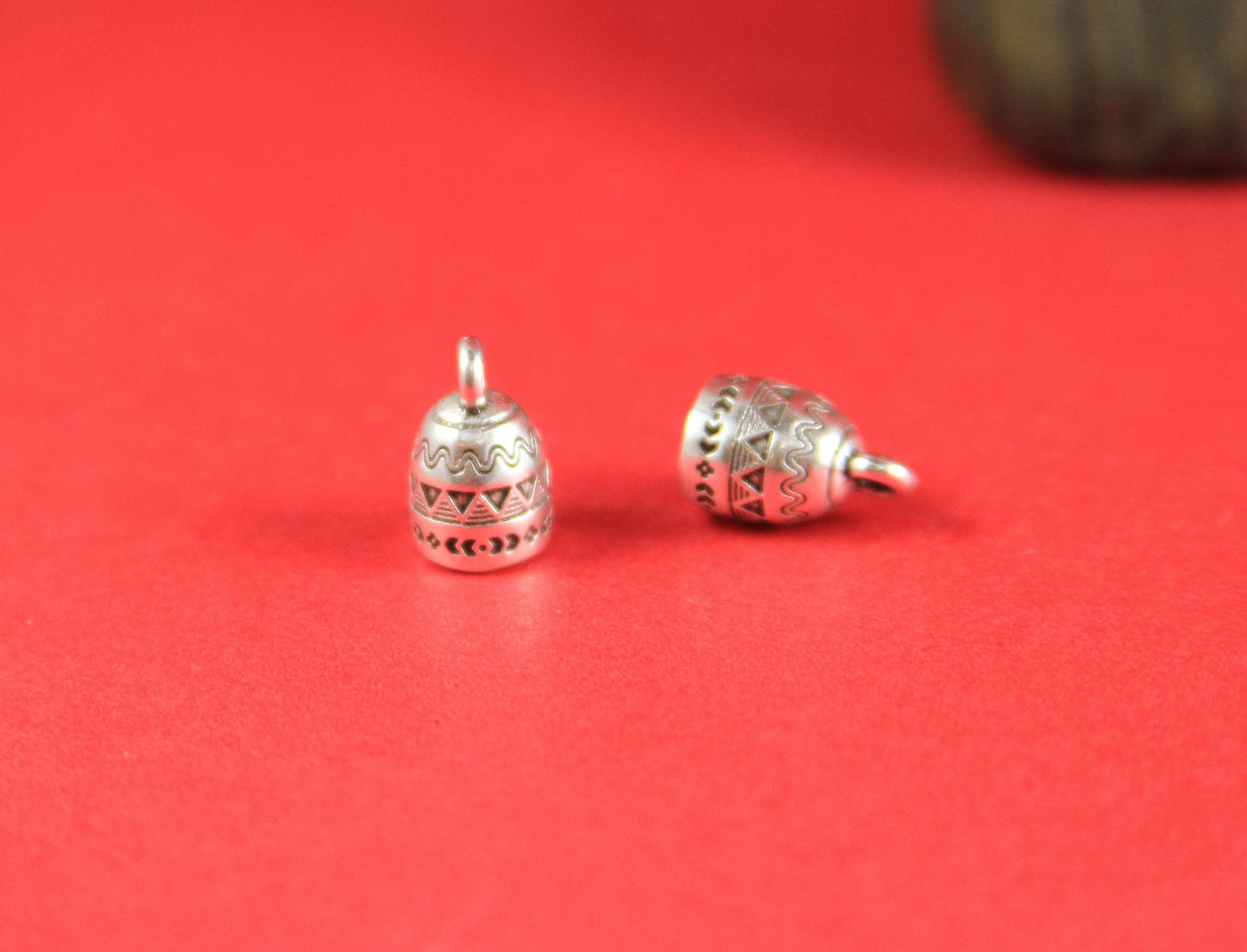 6/7 MADE in EUROPE 2 zamak cord end caps, 5mm round cord ends, round cord end caps, silver cord end caps (PF11412) Qty2