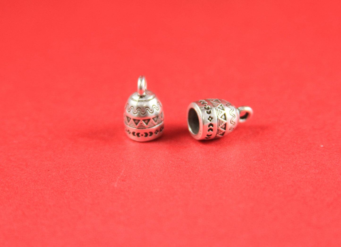 6/7 MADE in EUROPE 2 zamak cord end caps, 5mm round cord ends, round cord end caps, silver cord end caps (PF11412) Qty2