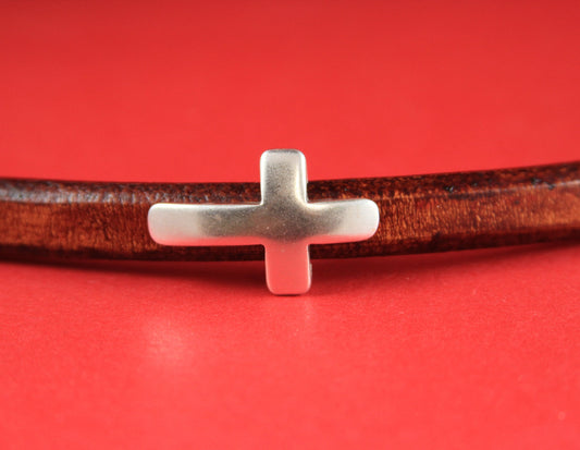 LS0029>> MADE IN EUROPE zamak cross slider for licorice cord, licorice cross slider, 10x6mm cross slider, Qty1