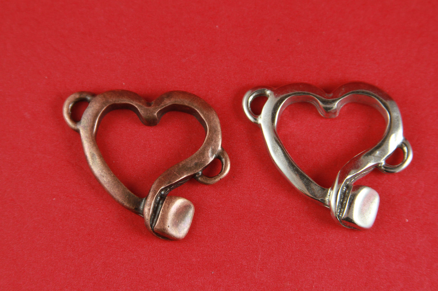 C0084>>MADE in EUROPE zamak heart connector, silver heart connector, bracelet zamak connector, large heart connector Qty1