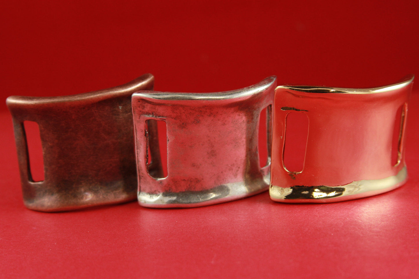 B0031>>MADE IN EUROPE zamak shiny gold half bracelet, zamak wide slider, heavy duty 20mm connector, zamak connector (7411/20G) Qty1