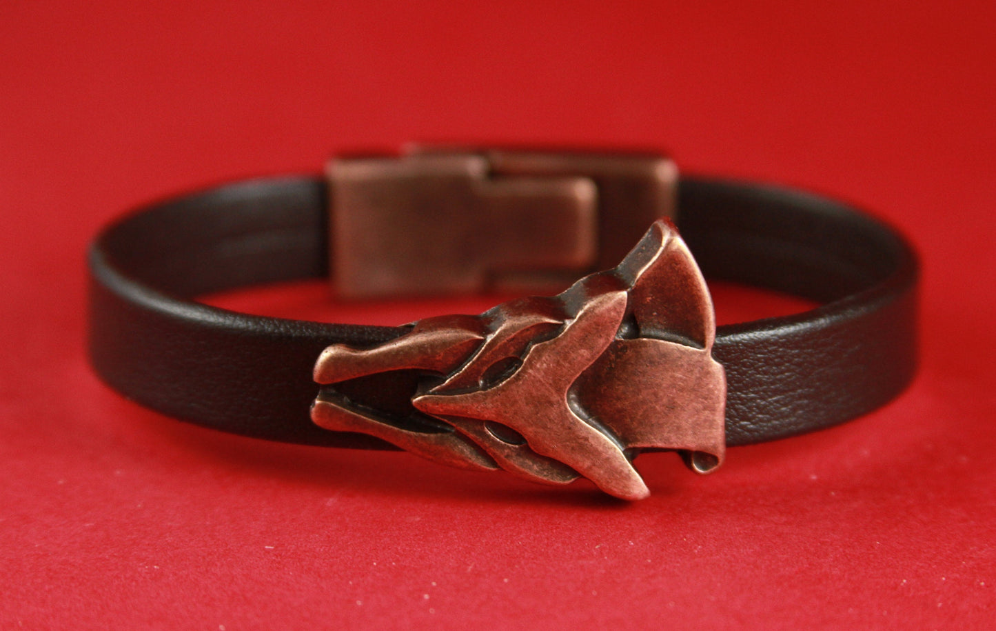 FS0143>>MADE IN EUROPE zamak fox slider, copper fox slider, 10mm flat cord slider Qty 1