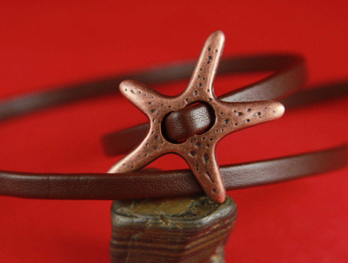 FS0020>>MADE IN EUROPE 2 starfish zamak sliders, copper starfish slider, starfish connector, Qty2