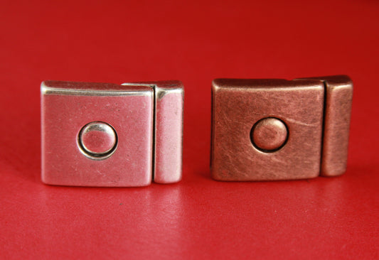 FC0010>>MADE in EUROPE zamak 20mm flat cord clasp, silver 20mm clasp, copper 20mm clasp (6440/20) Qty1