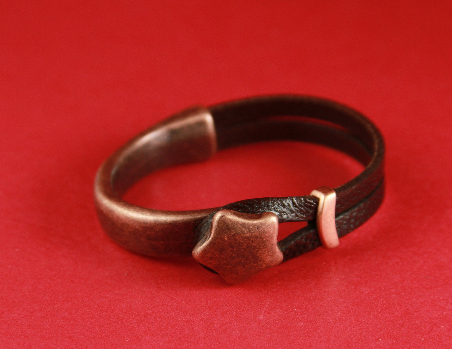 B0038>>MADE in EUROPE zamak star half bracelet for flat cord with slider,silver star half bracelet, copper half bracelet qty 1set
