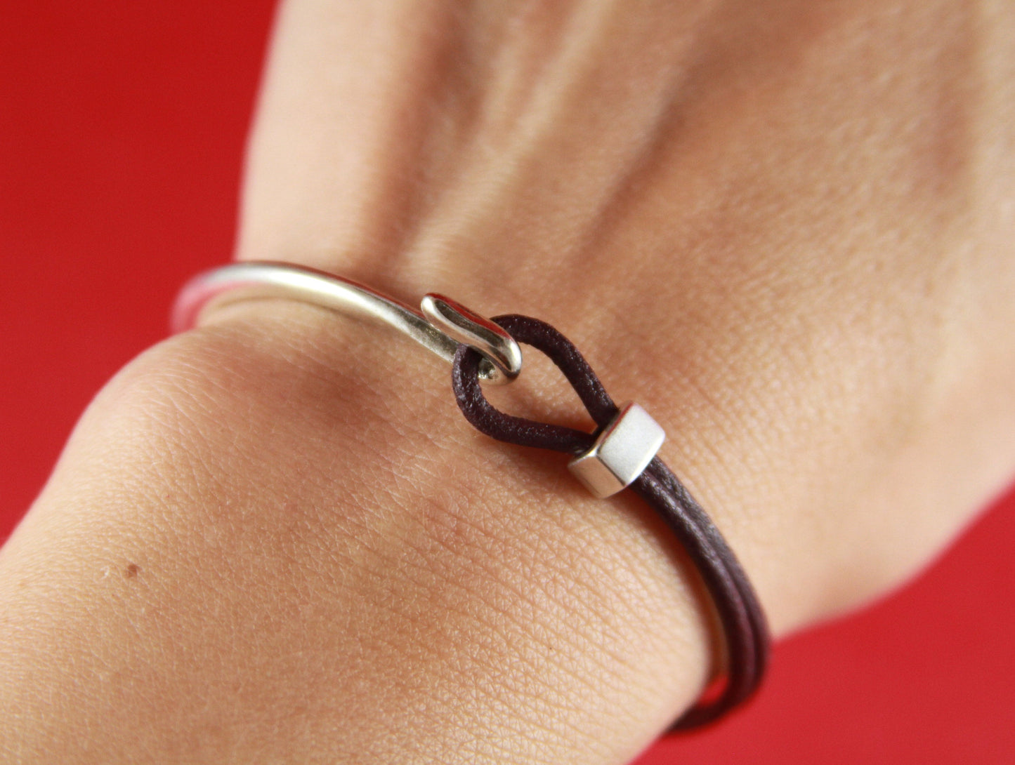 B0013>>MADE in EUROPE zamak half bracelet, 2mm round cord half bracelet qty 1set