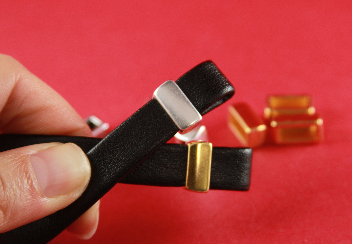 FS0131>>MADE in EUROPE 4 zamak loop makers, 10mm cord loop creator end, flat cord end Qty4