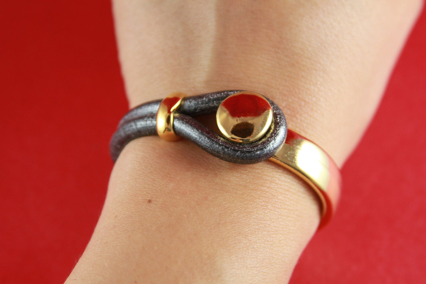 B0053>>MADE in EUROPE gold zamak half bracelet and finding, button half bracelet +strand separator, gold half bracelet (ABLZ71G)