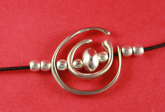 RS0006>>MADE IN EUROPE  2 irregular circle sliders set, zamak circle sliders, 2mm cord sliders, (7285/7323)