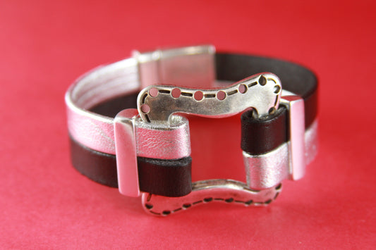 C0055>>MADE in EUROPE zamak large square connector, 20mm cord connector, flat leather cord connector Qty1