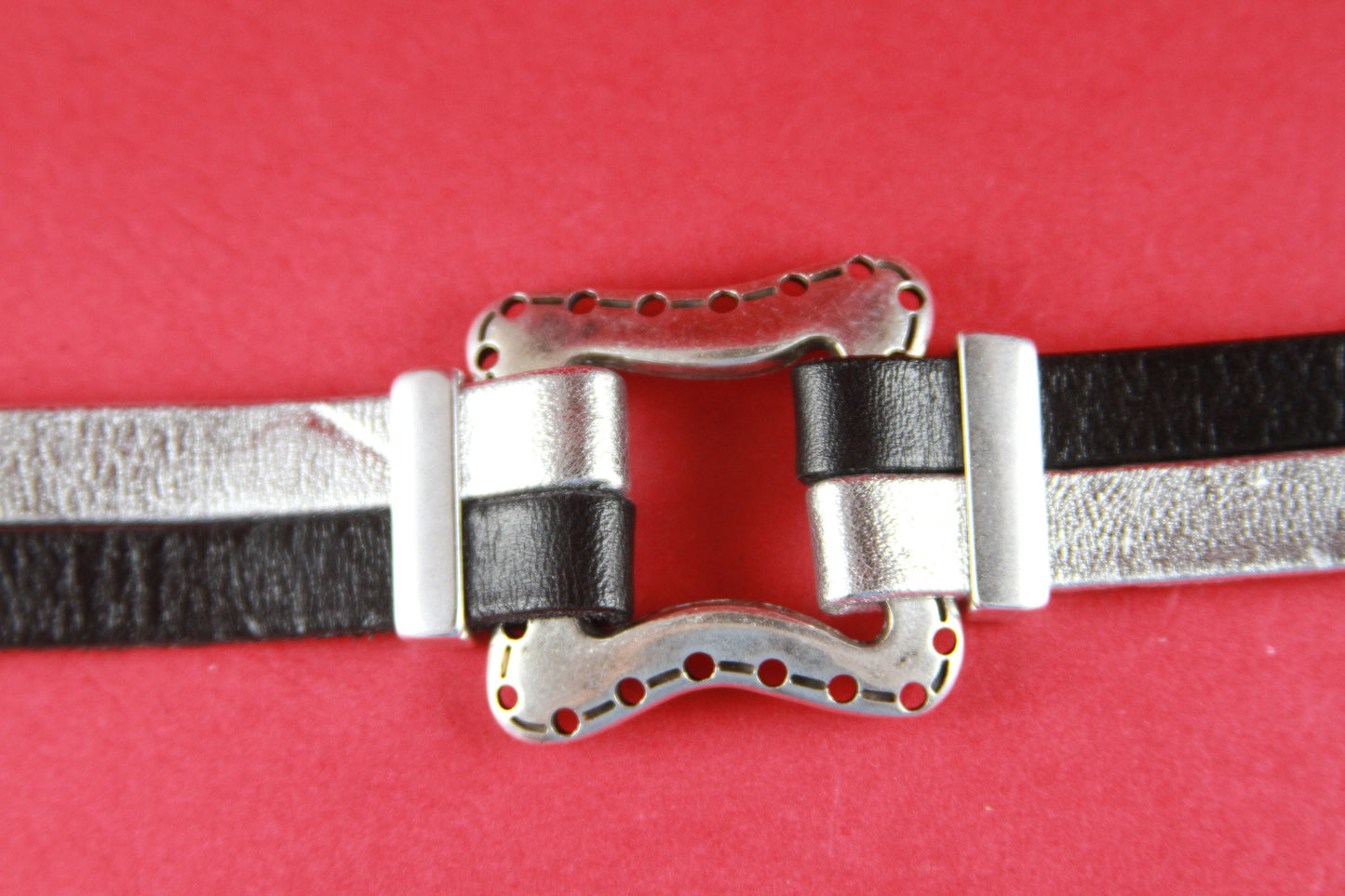C0055>>MADE in EUROPE zamak large square connector, 20mm cord connector, flat leather cord connector Qty1