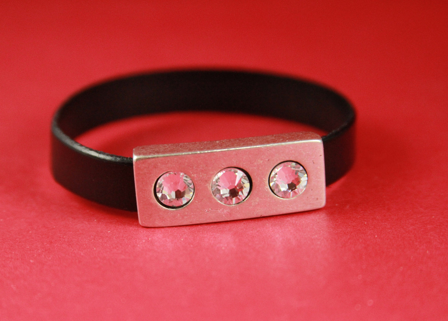 FC0127>>MADE in EUROPE zamak fastener clasp with Swarovski crystals, 10mm flat cord fastener clasp, (77954/10) qty1