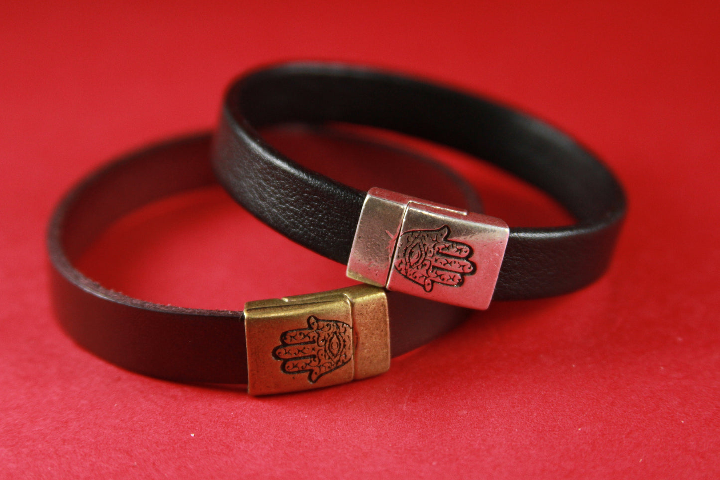 FC0181>>MADE in EUROPE zamak clasp, 10mm flat cord clasp, Hamsa hand clasp, Mano di Fatima clasp  Qty1