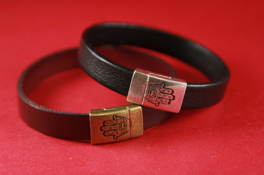 FC0181>>MADE in EUROPE zamak clasp, 10mm flat cord clasp, Hamsa hand clasp, Mano di Fatima clasp  Qty1