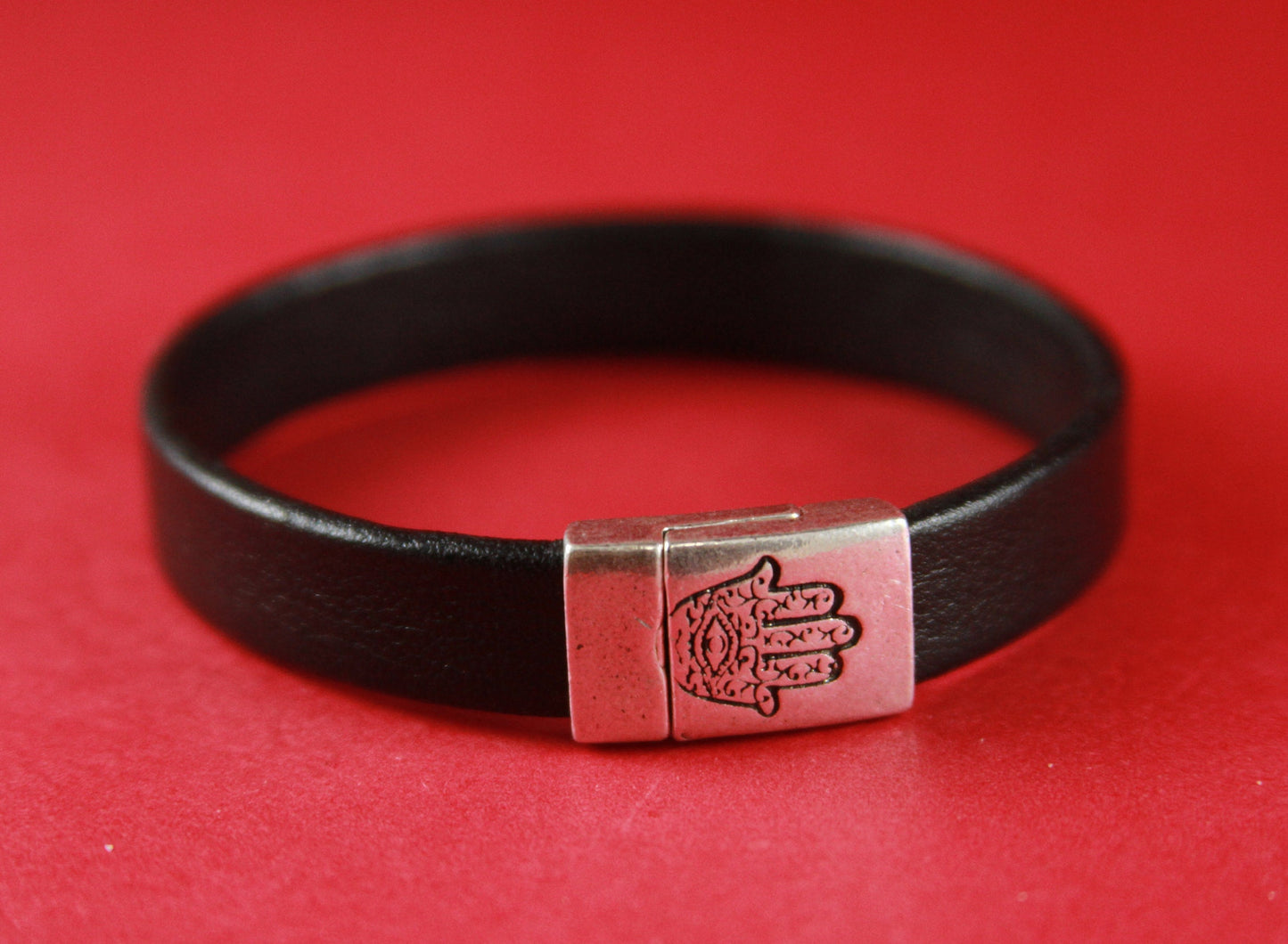 FC0181>>MADE in EUROPE zamak clasp, 10mm flat cord clasp, Hamsa hand clasp, Mano di Fatima clasp  Qty1