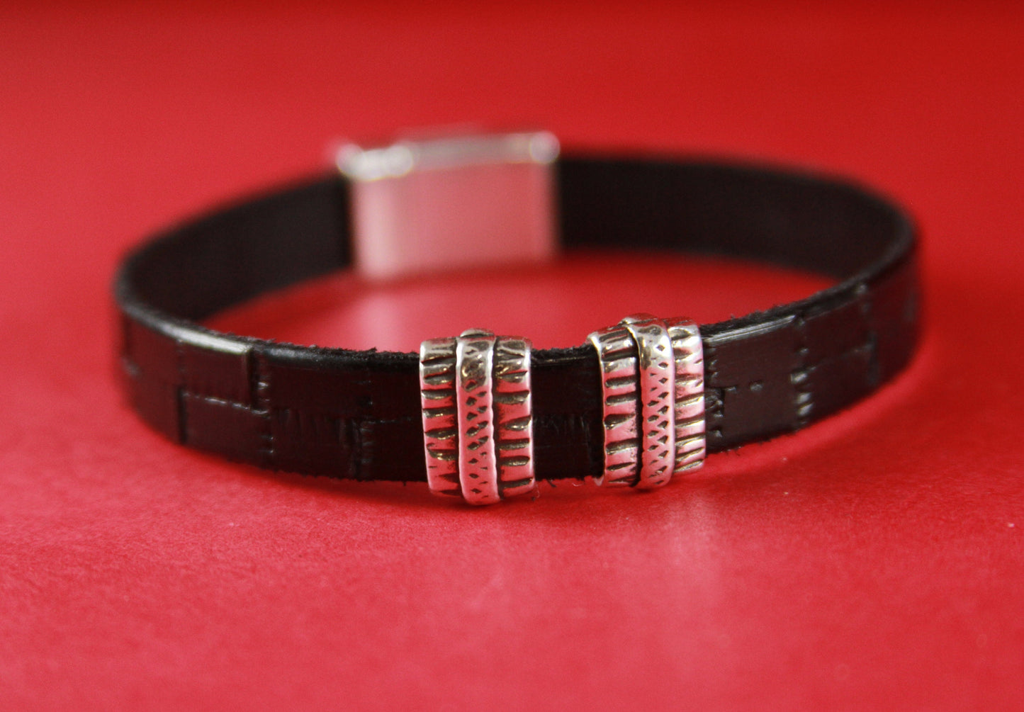 FS0199>>MADE in EUROPE 2 zamak flat sliders, 10mm flat cord slider bars, 10mm leather cord  sliders, zamak sliders Qty2