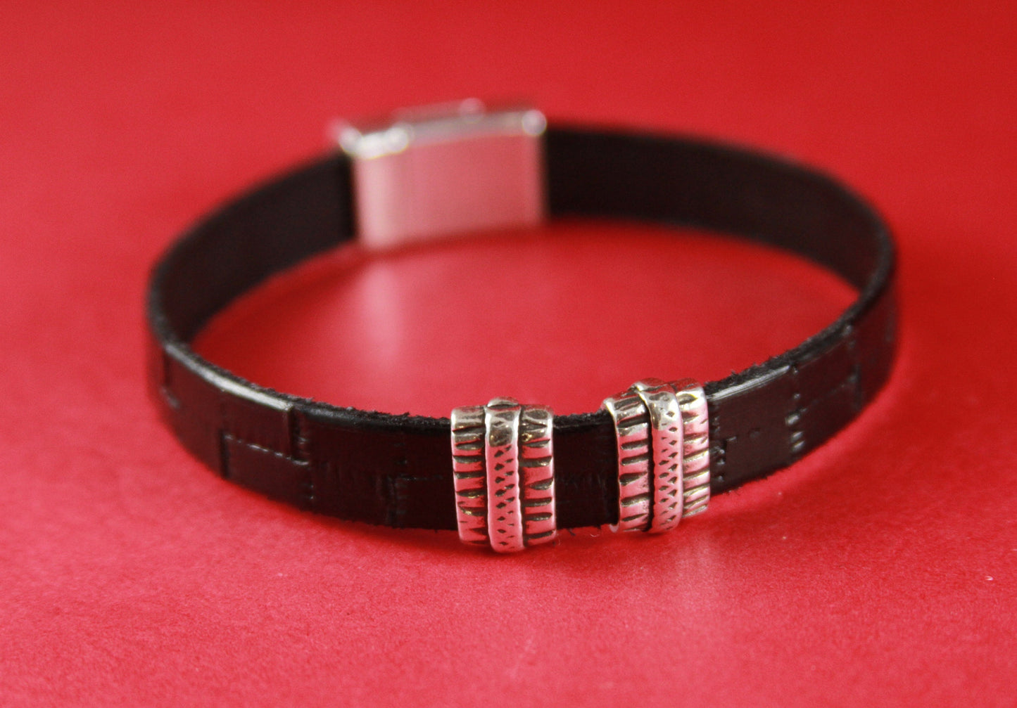FS0199>>MADE in EUROPE 2 zamak flat sliders, 10mm flat cord slider bars, 10mm leather cord  sliders, zamak sliders Qty2