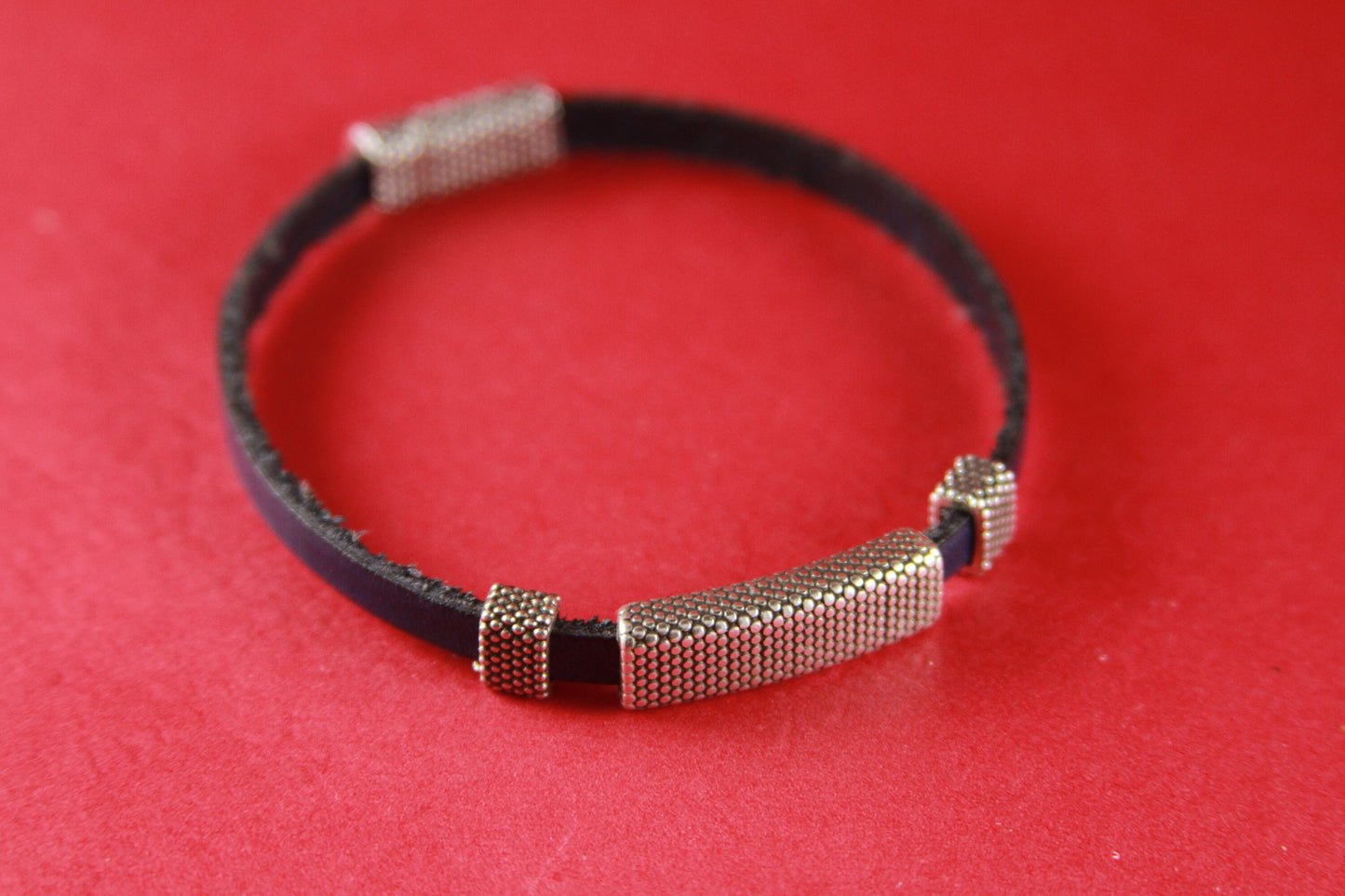 FS0054>>MADE in EUROPE 2 zamak sliders, 5mm cord slider tube, flat 5mm cord slider bead, beaded 5mm tube Qty2