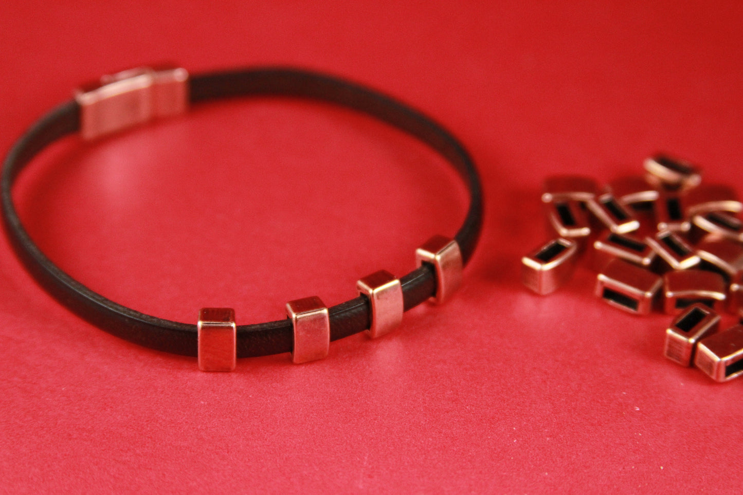FS0018>>MADE in EUROPE 4 zamak sliders for 5mm cord, flat cord slider, zamak slider bars qty4