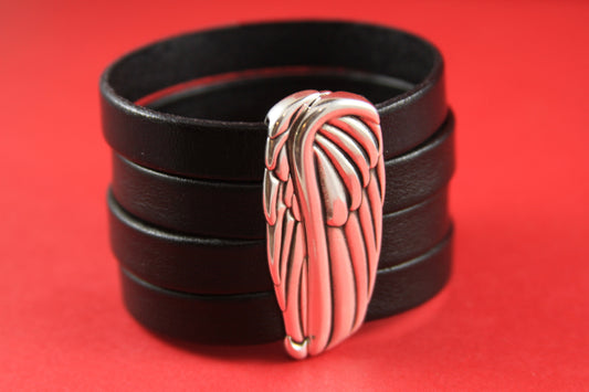 FC0016>>MADE in EUROPE angel wing clasp, 40mm flat cord clasp, large wing clasp qty1