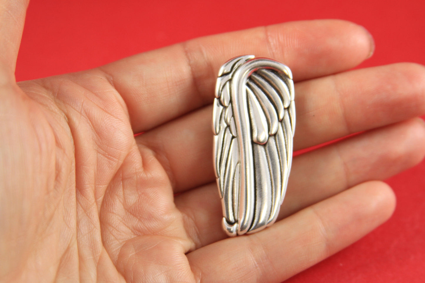 FC0016>>MADE in EUROPE angel wing clasp, 40mm flat cord clasp, large wing clasp qty1