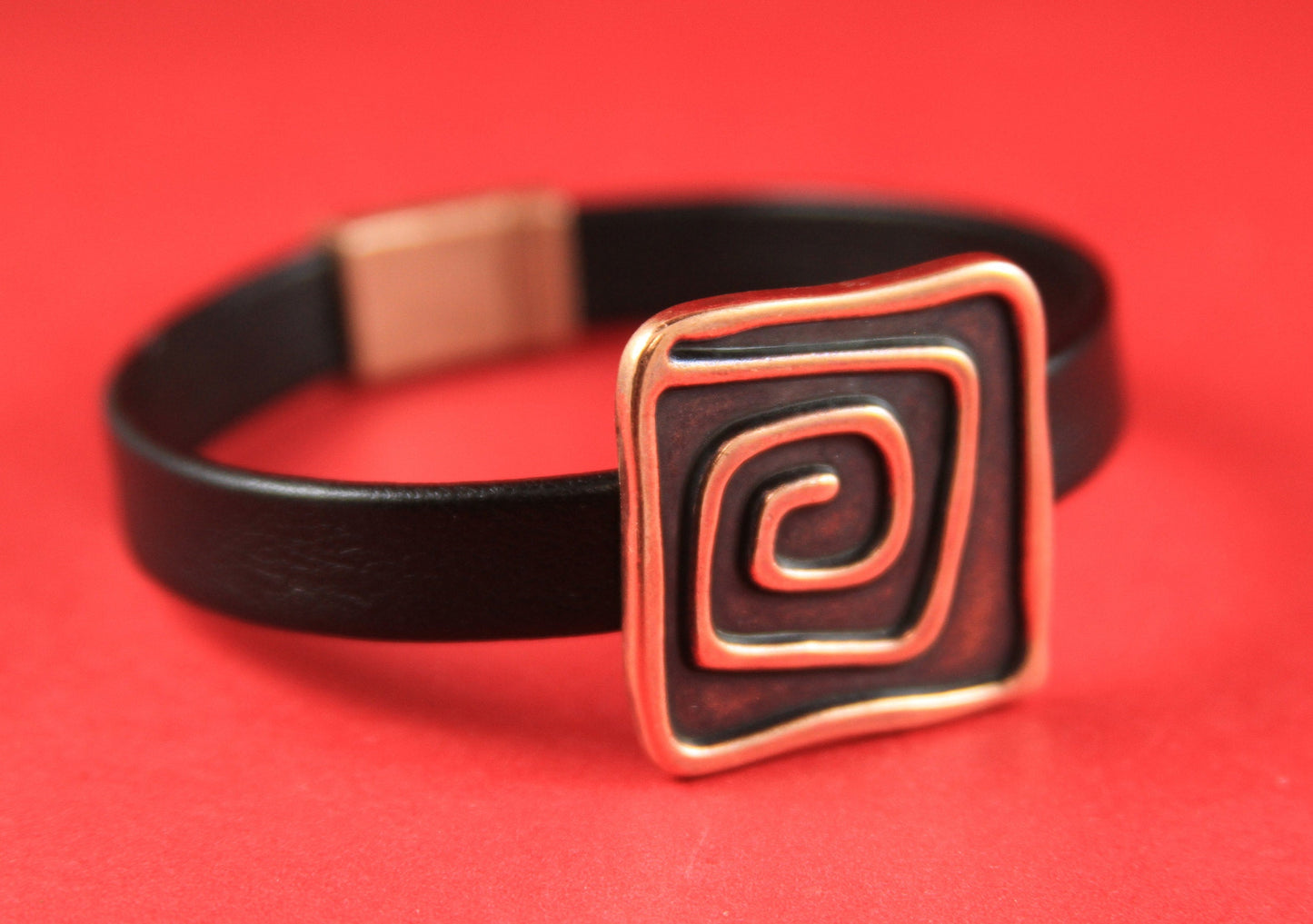 FS0003>>MADE in EUROPE zamak swirl slider, copper square slider, 10mm flat cord slider, 10mm flat cord c slider qty1
