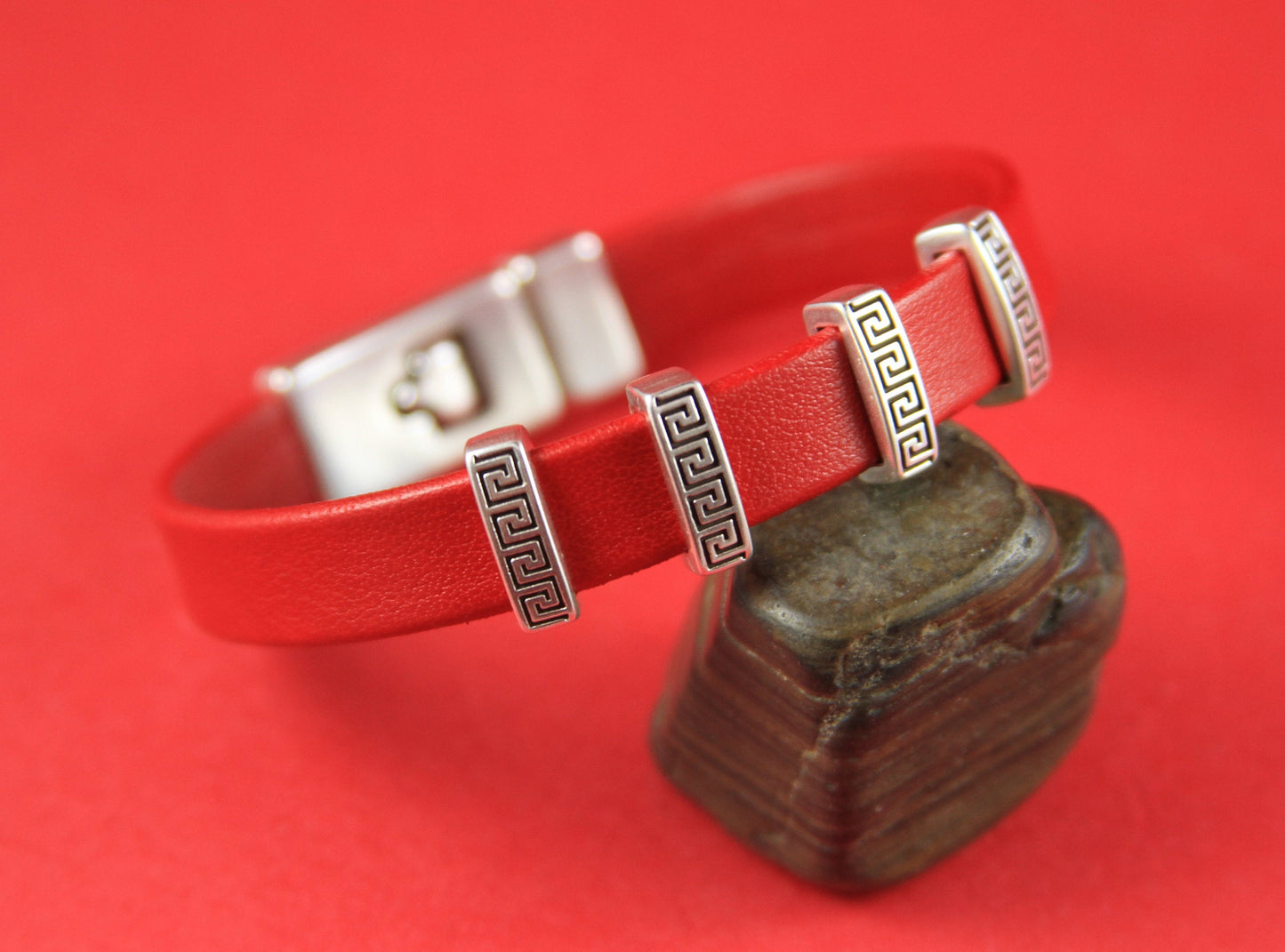 FS0051>>MADE in EUROPE 4 zamak slider bars, 10mm flat cord slider bars, 10mm leather cord simple sliders, zamak sliders (PF9133) Qty4