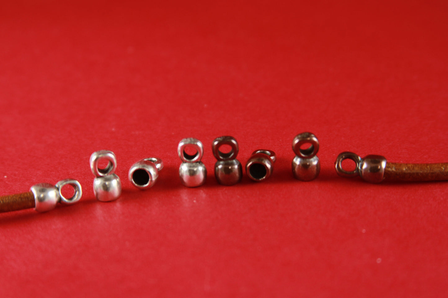 6/7 MADE IN EUROPE zamak 4 cord end caps, 4mm round leather cord ends, bracelet cord ends (X718) Qty4