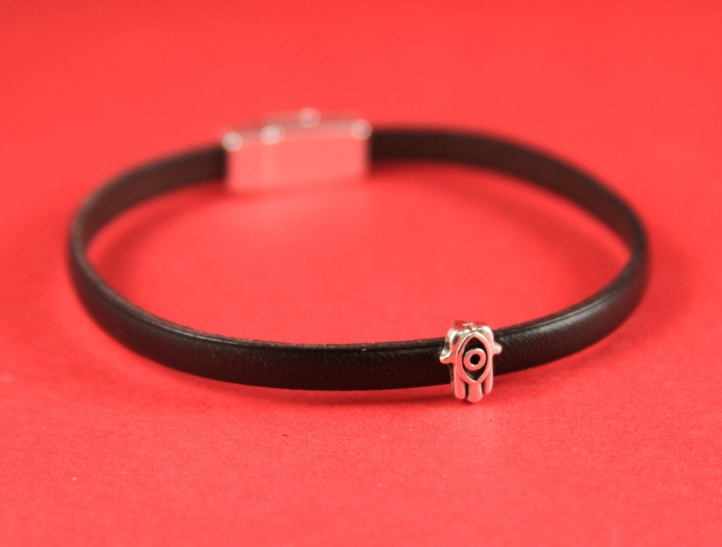 FS0069>>MADE in EUROPE 4 zamak Hamsa hand tiny sliders for 5mm cord, flat 5mm cord slider, zamak Hamsa hand sliders qty4