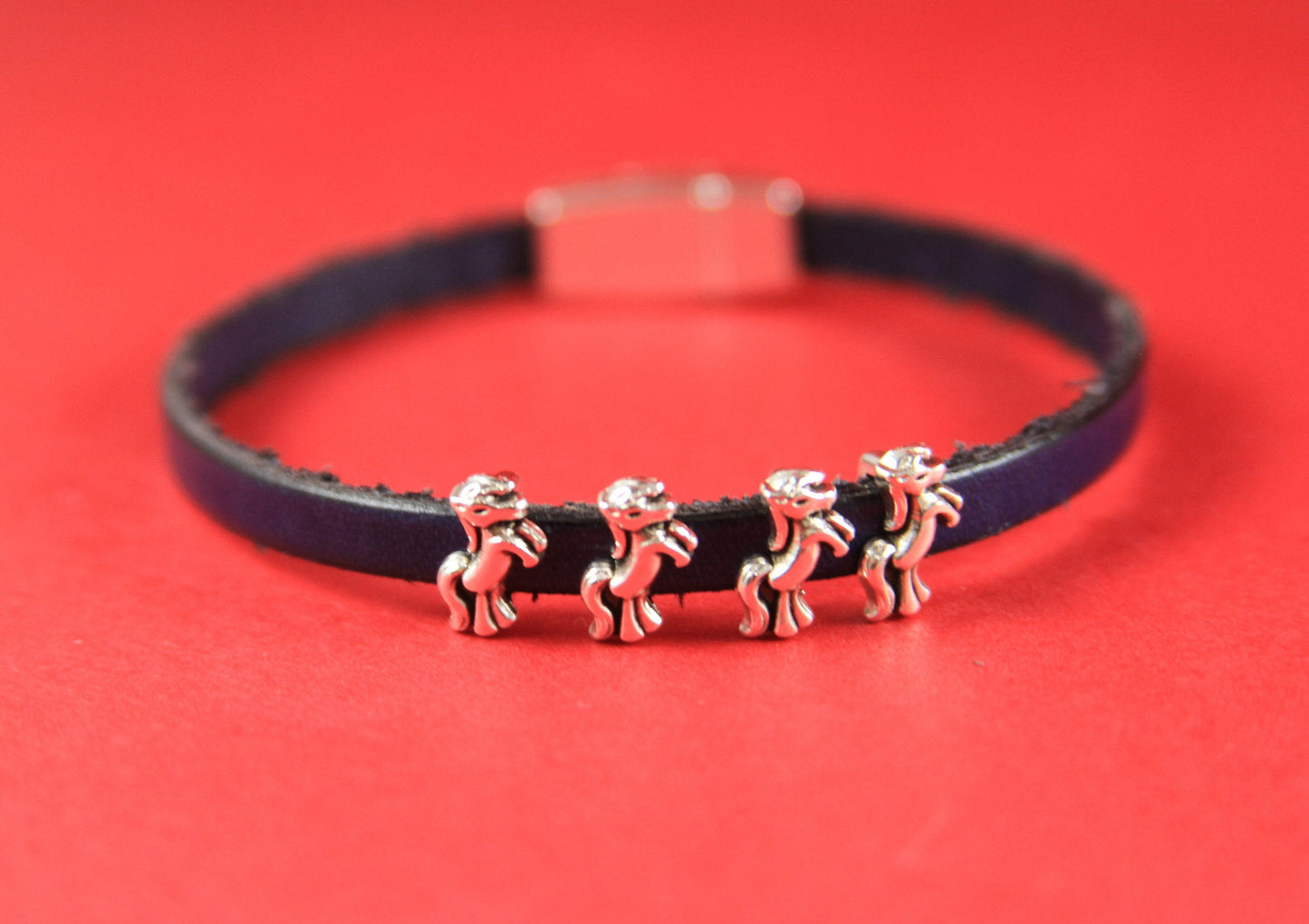 FS0060>>MADE in EUROPE 4 zamak tiny pony sliders for 5mm cord, flat 5mm cord slider, zamak horse sliders qty4