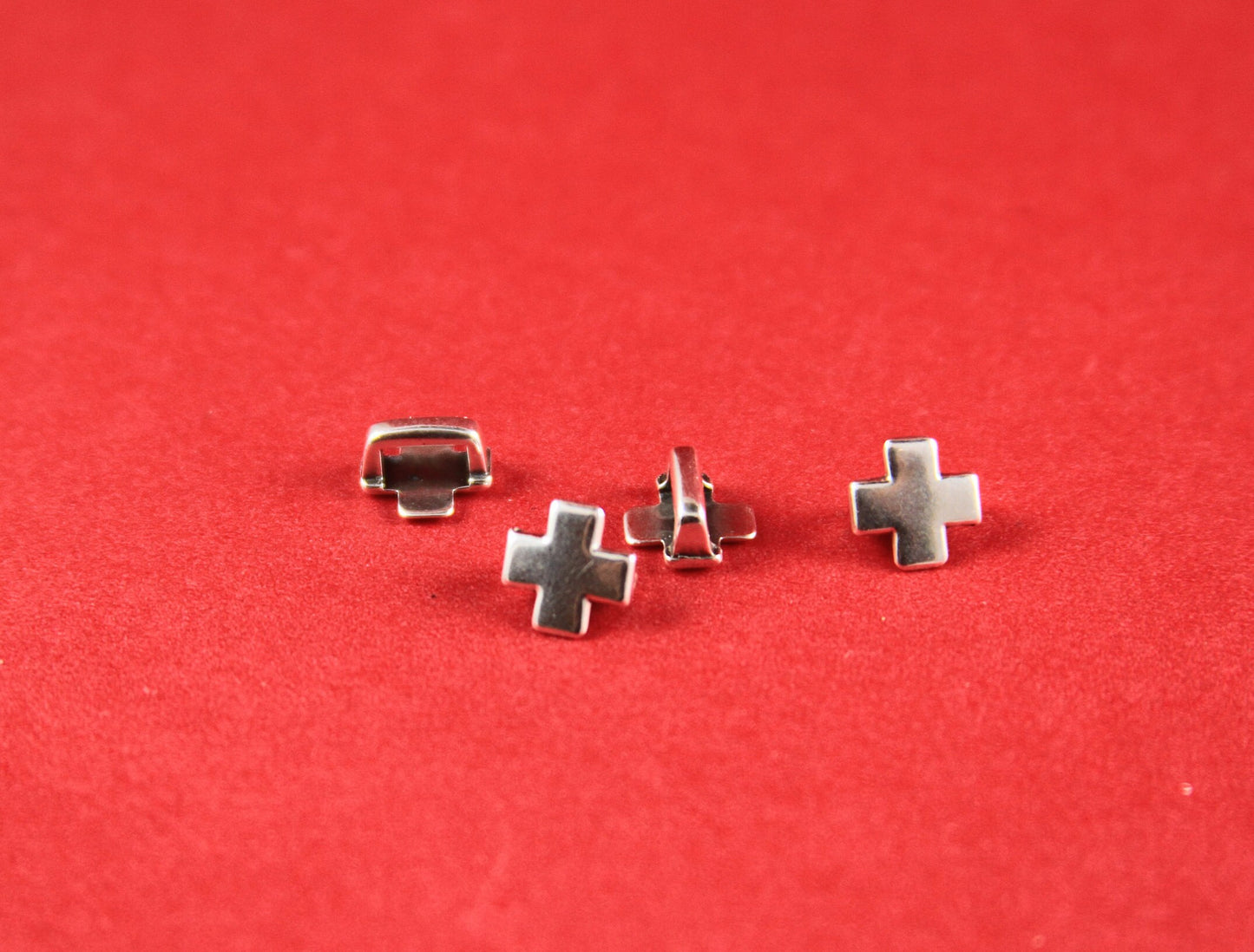 FS0318>>MADE in EUROPE 4 zamak cross sliders, 5mm flat cord zamak tiny cross sliders, zamak  slider for 5mm cord Qty4