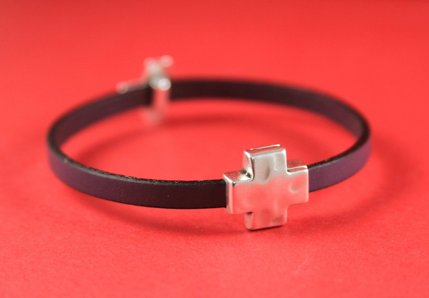 FC0287>>MADE in EUROPE zamak flat 5mm cord clasp, zamak cross clasp, zamak cross clasp, 5mm flat cord  clasp Qty1
