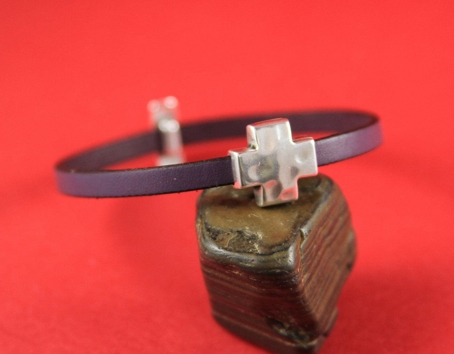 FC0287>>MADE in EUROPE zamak flat 5mm cord clasp, zamak cross clasp, zamak cross clasp, 5mm flat cord  clasp Qty1