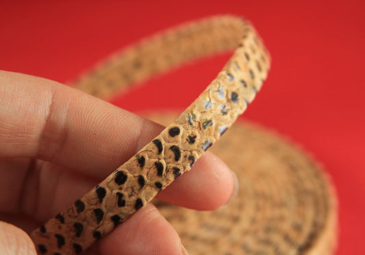 MADE in EUROPE 24''  portuguese cork cord, 10mm flat cork cord, 10mm flat  cork cord, (ng0005)