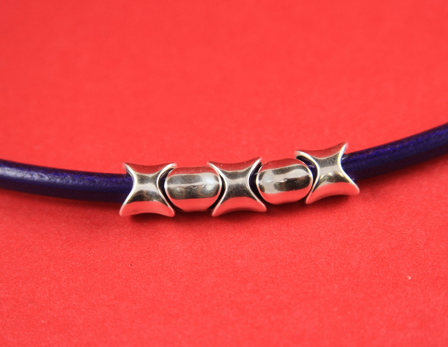 RS0072>>MADE in EUROPE 5 zamak silver irregular tubes, 5mm hole zamak tube sliders, 5mm bead tubes, round cord tubes  (ng1683) qty5
