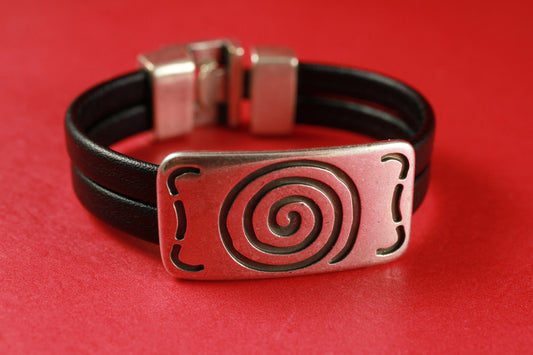 FS0119>>MADE in EUROPE zamak connector, zamak swirl connector, zamak connector for flat leather cord (ABLZ44) qty1