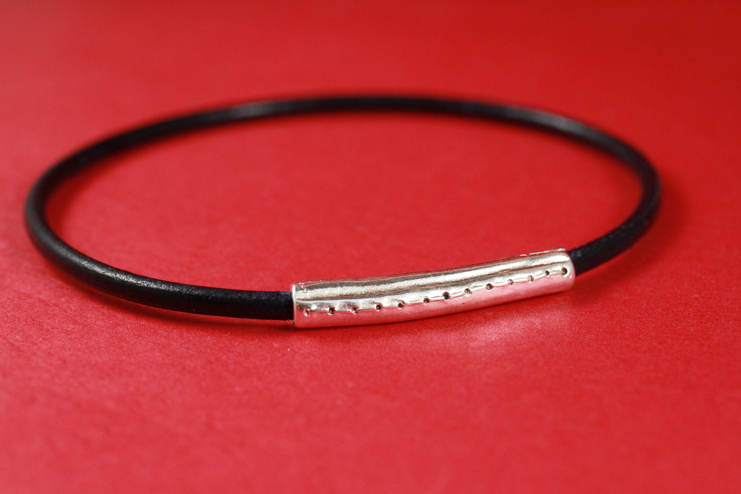 RS0075>>MADE IN EUROPE 2 zamak tube connectors, stitched zamak tube-connector, round cord connector, 3mm leather cord connector Qty2