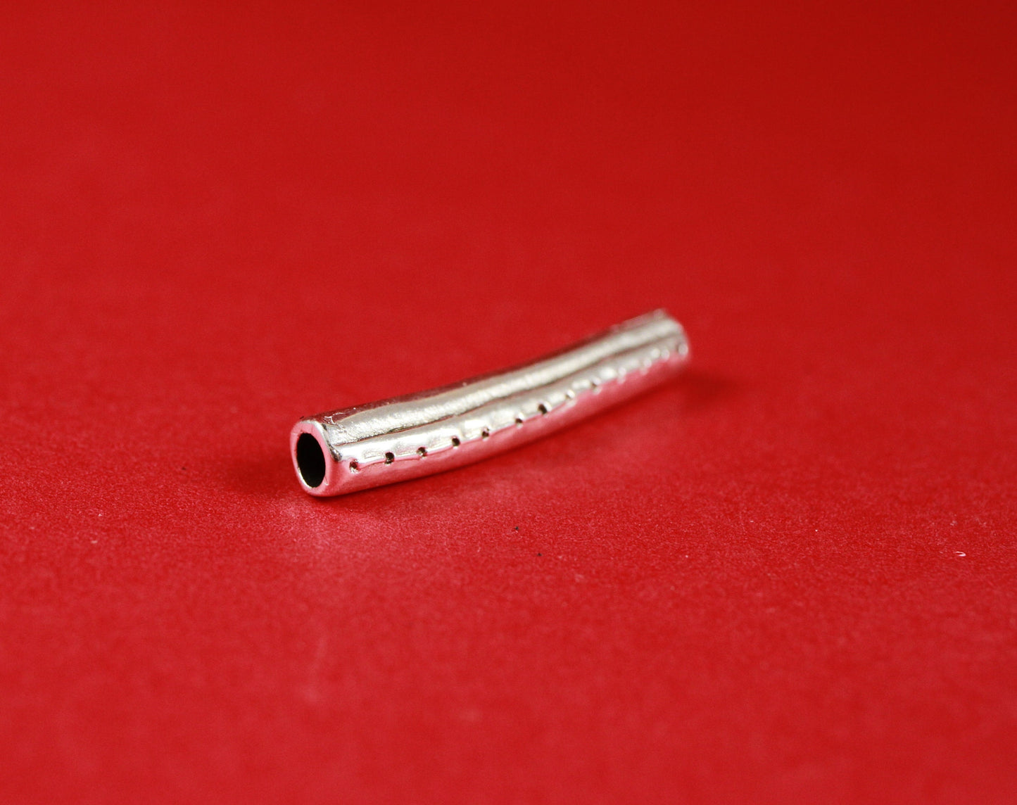 RS0075>>MADE IN EUROPE 2 zamak tube connectors, stitched zamak tube-connector, round cord connector, 3mm leather cord connector Qty2