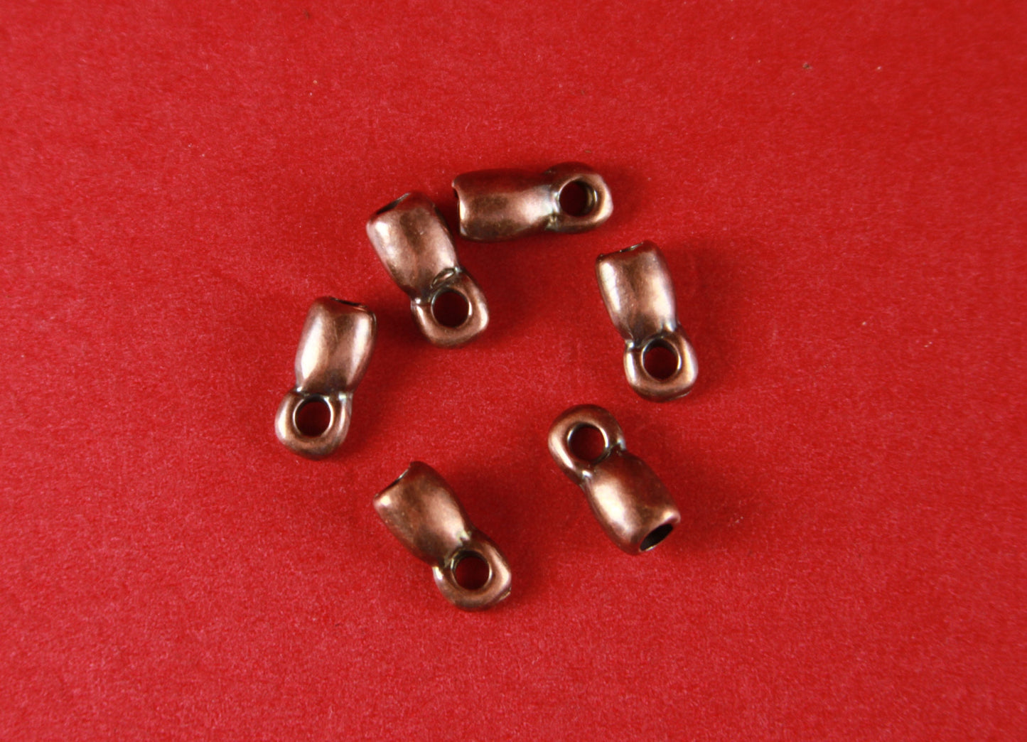 6/1 MADE in EUROPE 6 round cord ends, 2mm leather end caps, 2mm leather cord ends (X259) Qty6