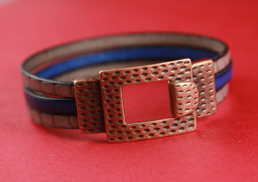 FC0024>>MADE in EUROPE zamak 15mm flat cord hammered clasp, 15mm flat dotted clasp, 15mm flat hook clasp (6795C) Qty1