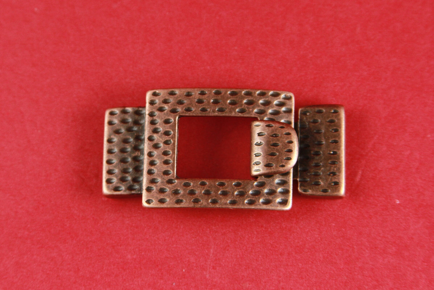 FC0024>>MADE in EUROPE zamak 15mm flat cord hammered clasp, 15mm flat dotted clasp, 15mm flat hook clasp (6795C) Qty1